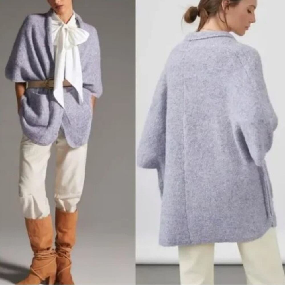 Anthropologie one size Soft Lavender gray woman's Open Cardigan
